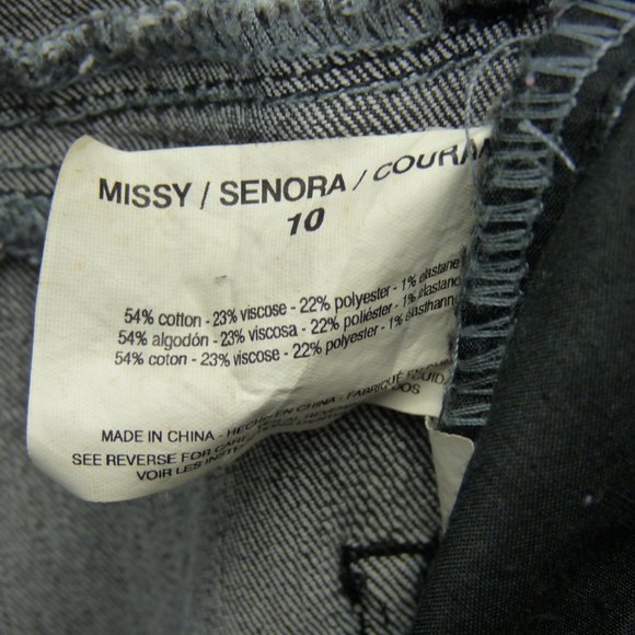 Bandolino Gray Denim Jeans Floral Embroidered  Lisbeth Curvy Skinny Ankle  Sz 10 - Picture 7 of 8